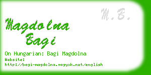 magdolna bagi business card